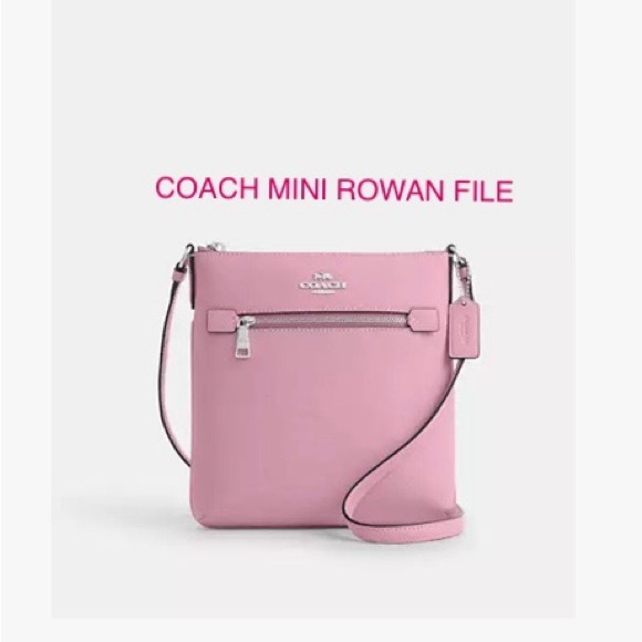 Coach Tulip/Silver Mini Rowan File Bag EUC